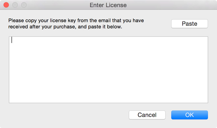 Enter License Dialog