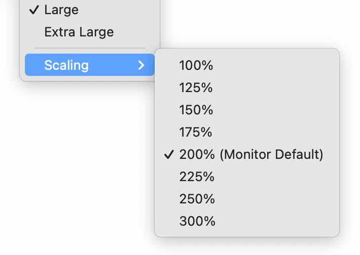 FabFilter Pro-DS Scaling Menu