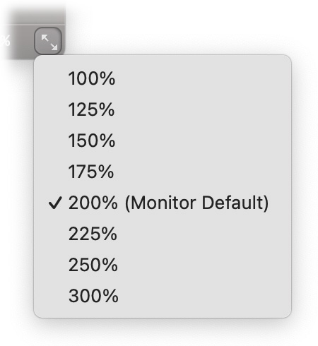 FabFilter Simplon Scaling Menu